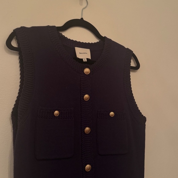 Reformation Catalina Cotton Mini Dress in Navy - Picture 7 of 9